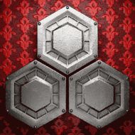 metal on red background N108