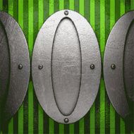 metal on green background N69