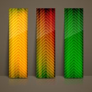 set of multicolored striped banners