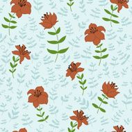 Abstract retro floral pattern N24