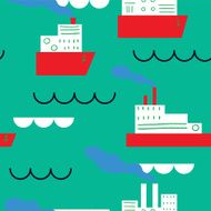 Red ships at the sea
