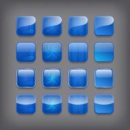Set of blank blue buttons N2