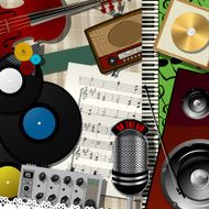 Music colage vector