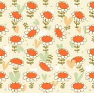 Flourish seamless drawn pattern Camomiles N3