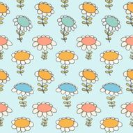 Decorative floral seamless pattern Camomiles N2