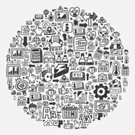 doodle pattern - web circle N2