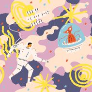 Unimaginable meeting human and alien