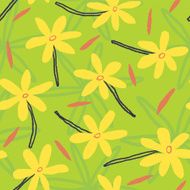Cute floral summer background with lovely flowers Vector seamless composition