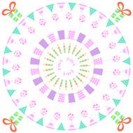 Funny happy birthday round background N2