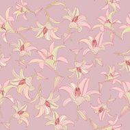 Flowers lily gentle seamless wallpaper