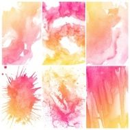 Set of Colorful water color painting background N69
