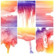 Set of Colorful water color painting background N83