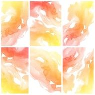 Set of Colorful water color painting background N91