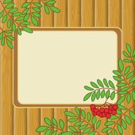 Background with rowanberry and table