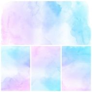 Set of Colorful water color painting background N156
