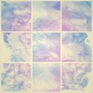Set of Colorful water color painting background N157