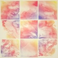 Set of Colorful water color painting background N200