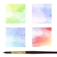 Set of Colorful water color painting background N207