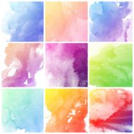 Set of Colorful water color painting background N213