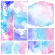 Set of Colorful water color painting background N216