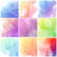 Set of Colorful water color painting background N217
