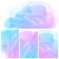 Set of colorful Abstract water color painting background N4