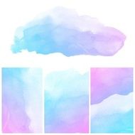 Set of colorful Abstract water color painting background N21