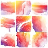 Set of colorful Abstract water color painting background N23