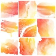 Set of colorful Abstract water color painting background N24
