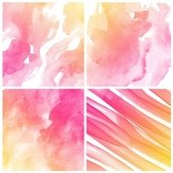 Set of colorful Abstract water color painting background N28