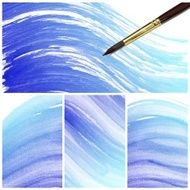 Set of colorful Abstract water color painting background N46