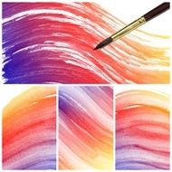 Set of colorful Abstract water color painting background N48