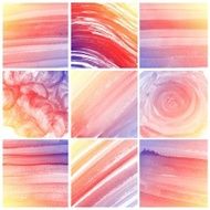 Set of colorful Abstract water color painting background N98