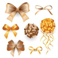 Vector golden gift bows