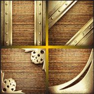 Vector wood and gold background set N20