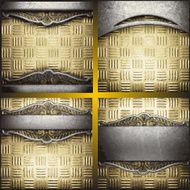 Vector gold and silver background set N7