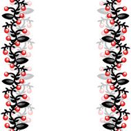 Vector seamless border Endless floral background with red berries