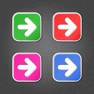 Arrow sticker square label web sign direction icon noise texture