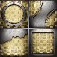 Vector golden and silver background set