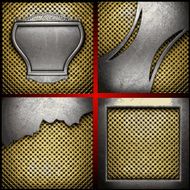 Vector golden and silver background set N3