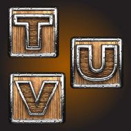 Vector wooden figures on box