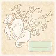 Vintage card with a cat