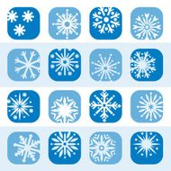 color snowflake icon set