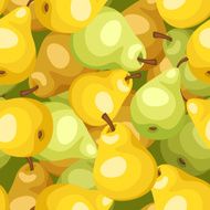 Vector seamless background with yellow and green pears