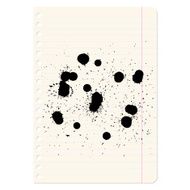Brush blot on exercise book in line