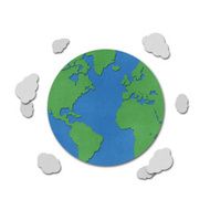 Planet earth recycled papercraft