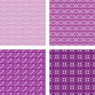 Seamless Doodle Pattern Set Purple N2