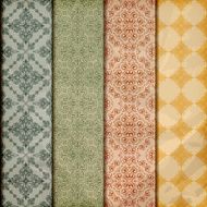 seamless floral borders on crumpled paper