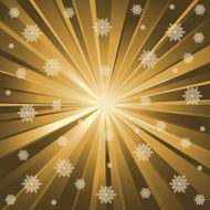 gold rays and snowflakes