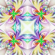 Symmetric multicolored fractal tracery Collection - frosty pattern N9